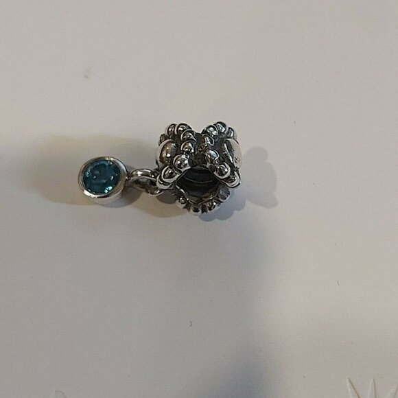 Authentic PANDORA *RETIRED*& RARE SS Blue Topaz Flower Daisy Dangle 790386TPP - Picture 14 of 16